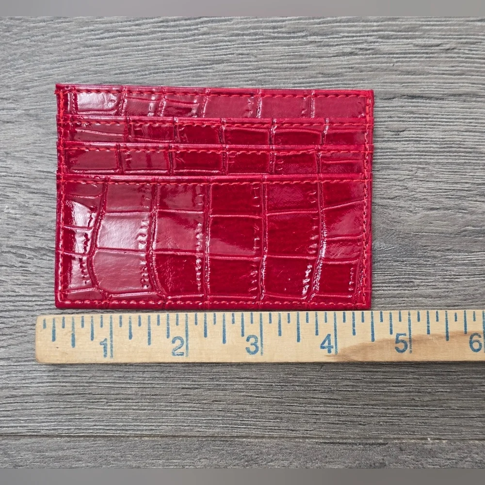 Red Croc Pattern Card Holder